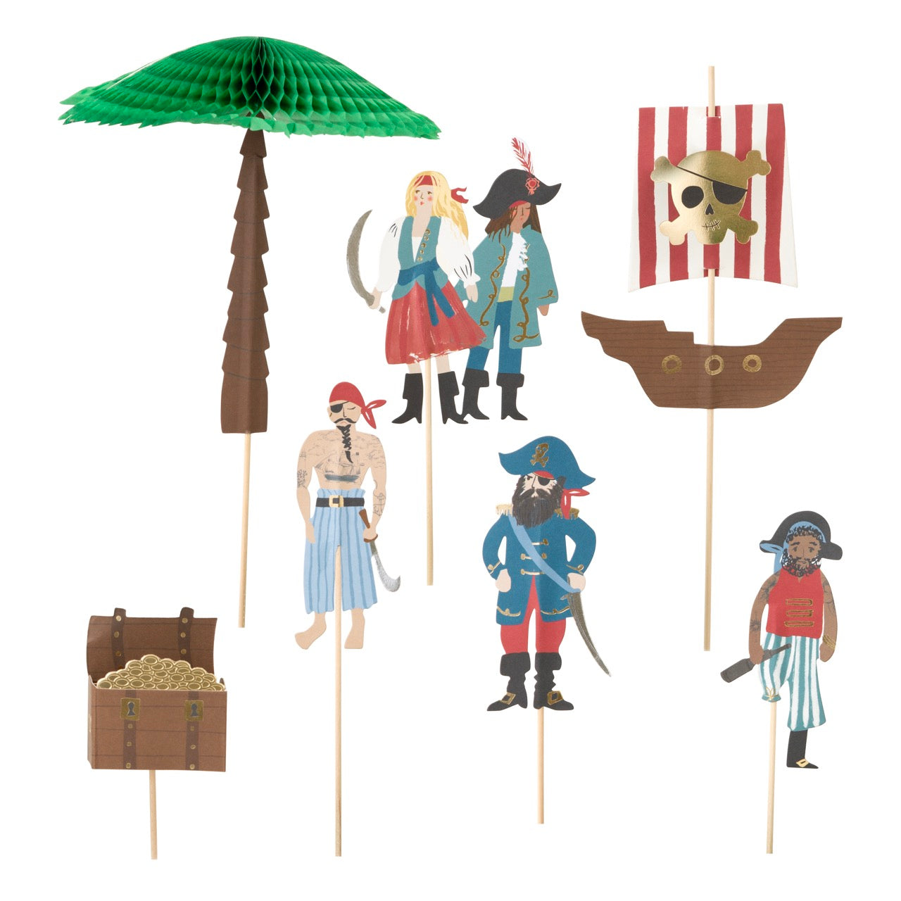 Pirate & Palm Tree Cake Toppers