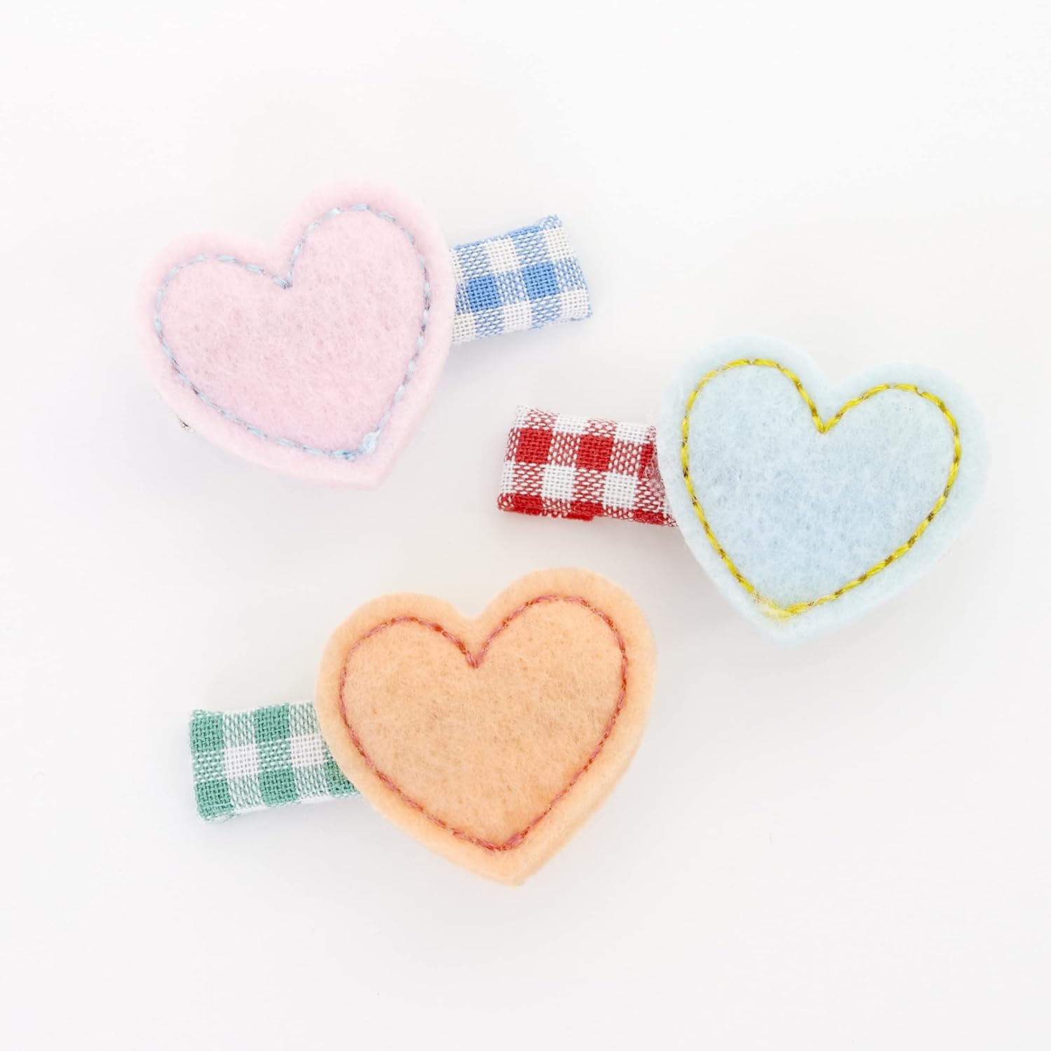 Felt Heart Hair Clips (x6)