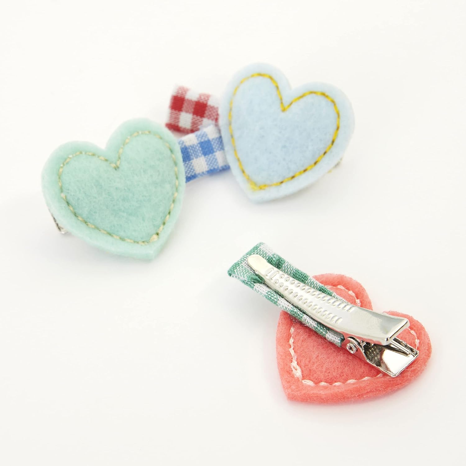 Felt Heart Hair Clips (x6)