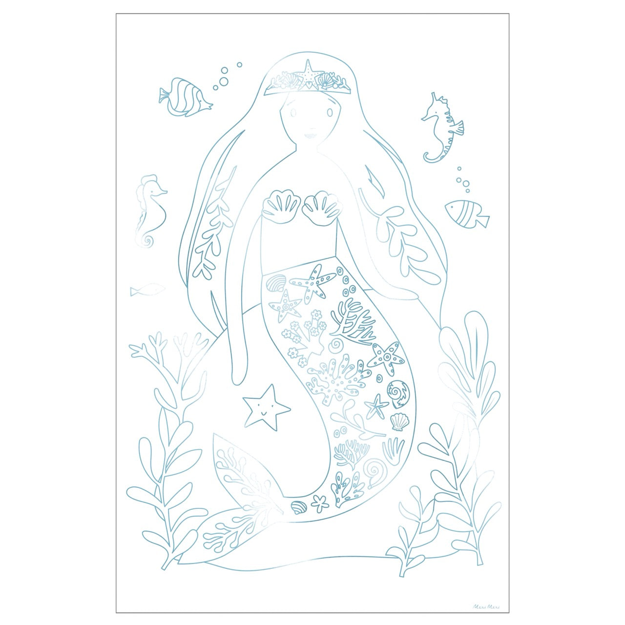 Mermaid XL Colouring Posters