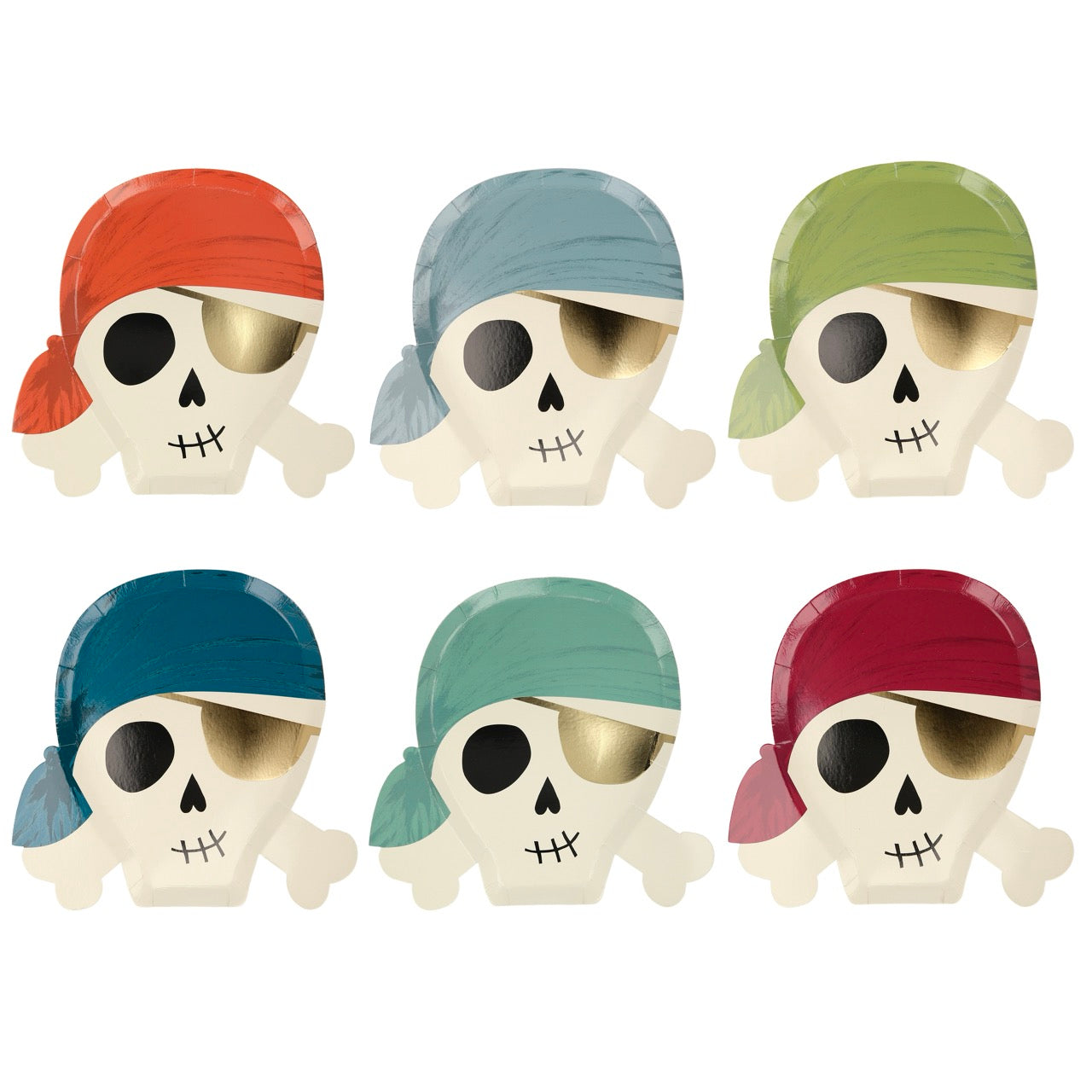 Pirate Skull Multi Colour Plates